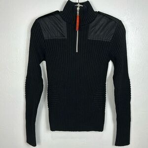 JC de Castelbajac 1/2 Zipper Merino Wool Blend Sweatshirt In Black Size M